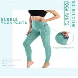 Realfine888 Bütün Seks Yoga Kıyafet Uzun Pantolon Kadınlar Fitness Wear Telefon Cep Kalça Kaldırma Düz Renk Sporları Açık havada Boyut XS-197B