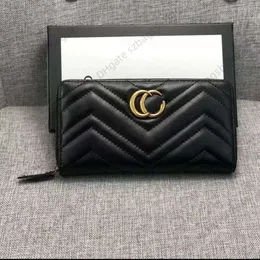 حقيبة بطاقات محفظة 5AAA مصممة عالية الجودة من الرجال والنساء للرجال والسيدات Long Zipper Presh Fashion Classic Money Clip Pres مع صندوق