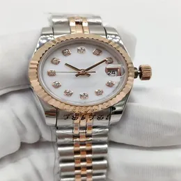 Nowa moda 26 mm damska zegarki pełne stali nierdzewne automatyczne mechaniczne 2813 STWIEK DATEJUST DIOND ICED OUT WOME WRIS267H