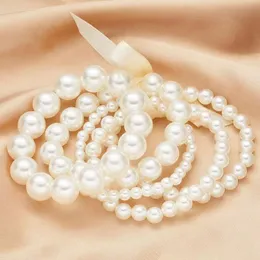 Regalo di Natale semplice fatto a mano della catena della mano dei braccialetti della perla di stile della Boemia del braccialetto della perla dei monili di modo il migliore Trasporto libero