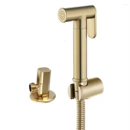 Bathroom Shower Heads Hand Held Bidet Sprayer Douche Toilet Kit Faucet Rose Gold Round Shattaf Head Copper Valve Set Jet287P