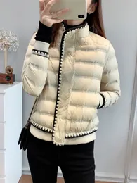 Kurtki damskie Ftlzz Winter Women 90 White Duck Down Płaszcz Stojak z kołnierzem Zapip Koronką Solidna kurtka Gruba ciepła śniegowa parka warta 230908