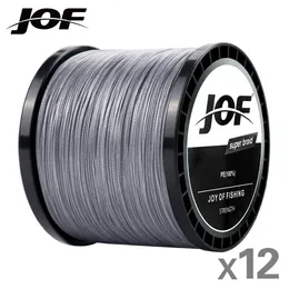 Braid Line Jof Saltwater Fishing X12 Strands flätade 300 500 1000M 33 149.9lb Multifilament PE 0,16 0,50mm 230909