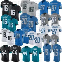 Trevor Lawrence football jersey Detroit''Lions''44 Travon Walker 97 Aidan Hutchinson 20 Barry Sanders Jared Goff 88 T.J. Hockenson jerseys