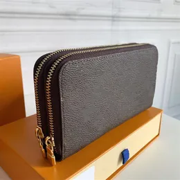 New Fashion designer Women Wallet High Quality classical Leather Double zipper Wallets Men Long Purse Card holder Clutch bag 249w