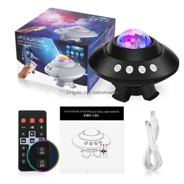 Objets décoratifs Figurines Nouveau projecteur de lumière d'étoile d'aurore LED nuit Neba lampe de lune aurores boréales pour la décoration de chambre à coucher enfants 294f