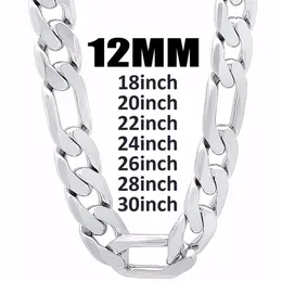 12mm genişlik 925 Gümüş Erkekler Boyun Zinciri Kolye Takı Moda 1830 İnç Uzunluk Men039s Yüksek Kaliteli Küba Yahudi Hediye FA71242929