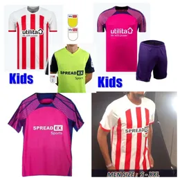 Sunderland Home Soccer Jerseys23 24 ايفراد أطفال ستيوارت Simms Roberts Amad Clarke Dajaku Embleton Evans O'Nien Football Shirt Pritchard Mens Kids Kit