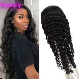 Brazilian Human Hair Loose Deep 13x4 Lace Wig 150% Density Curly Virgin Hair Products 10-32inch Wigs Part245W