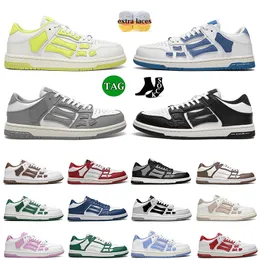 Ammiris top plataforma de esqueleto baixo sapatos casuais tênis panda preto branco rosa pinho verde luz osso designer mocassins og aiviiri treinadores esportivos