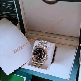 4 colores Buena fábrica Reloj de hombre Movimiento automático Clásico 36 mm Negro CHAMPAGNE Reloj de pulsera con esfera de diamante con caja original Buceo266N