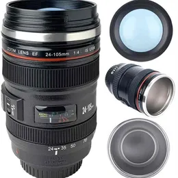 Emulation Camera Mug Cup PO LIFE Canon Thermal Mugs Camera Lens Cup Stainless Steel Coffee Creative Lens Tea Mugs 210804284I