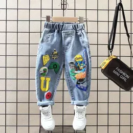 Jeans Kinder 2 9 Jahre alten Jungen Frühling Herbst elastische Bleistifthose Kinder lose ausländische Kleidung Baby Hosen 230909