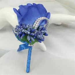 Wedding Corsages and Boutonnieres Artificial Roses Silk Groom Boutonniere Flower Groomsman Buttonhole Mariage Accessories224G