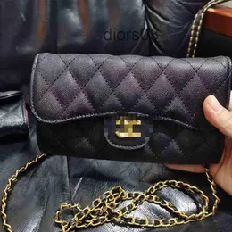 Canal bolsa carteira das mulheres dos homens amantes cartão bolsa de bolso luxuoso couro nova corrente caviar mensageiro bolsa ombro l7 48in 211p