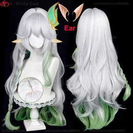 Parrucche Cosplay Parrucca Cosplay Nahida Genshin Impact Cosplay Parrucca The Greater Lord Rukkhadevata Parrucca lunga 100 cm con gradiente Parrucche per capelli resistenti al calore all'orecchio 230908