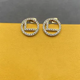 2022 Gold Creolen Designer Diamant Ohrstecker F Ohrring für Dame Frauen Party Hochzeit Liebhaber Geschenk Schmuck 925 Silber Hoop265Q