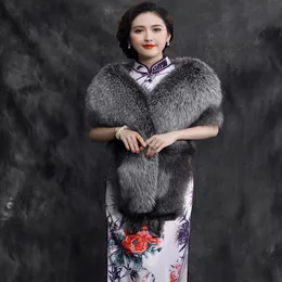 Pelliccia da donna finta scialle genuino abito da sera di moda sciarpa donna lusso grande pelle calda naturale stola di procione 230908