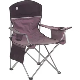 Camp Furniture Coleman Portable Camping Quad Chair med 4-kan kylare fiskestol Foldbar stol Strandstol utomhusmöbler HKD230909