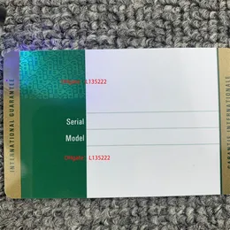 Highest version Green Security Warranty Card Custom Print Model Serial Number Address On Guarantee Card Watch Box For Boxes Watche2972