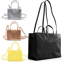 Designer Top 3 Size Women Shoulder Bags Soft Medium Leather Brown Mini Handbags Silver Black Luxury Tote Black Purse Fashion Shopping Pink White Small Satchels Bag