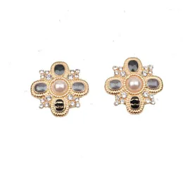 Simple Stud Earring Letter Flowers per maschi Womens Crystal Rhinestone Gold Designer Designer Letters Metal Jewelry