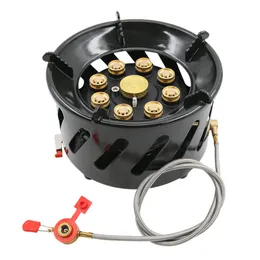 Camp Kitchen 9 Core Camping Stove 19800W High Power Gases Backpacking Windproof with Adjustable Valve for Outdoor 230909