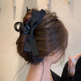Śliczne czarne bownot fryzjerki kobiety klipsy bownot pazur zacisk