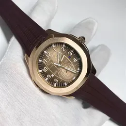 Reloj clásico con movimiento de barredora de cuerda automática para hombre, correa de goma con cristal de zafiro, reloj deportivo de moda resistente al agua 195c