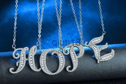 Pendant Necklaces Choucong 26 English Letters Pendant Luxury Jewelry 925 Sterling Silver Pave White Topaz CZ Diamond Infinite gem Wedding Necklace With Chain x0913