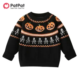 Pullover Patpat Toddler Boy Halloween dziecinny Sweter z dyni 230909