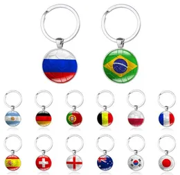 World Cup Football Keychain Country Flag Soccer Fans Key Chains Män Buckle Souvenir Gift Key Chain7458088