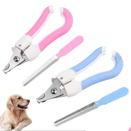 Hund Grooming Professional Pet Cat Nail Clipper Cutter Trimmer With Sickle rostfritt stål saxklippare för husdjur Claws Dogs Drop D DHMT6