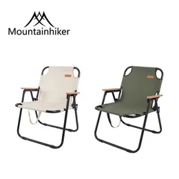 Camp Furniture Mountainhiker 180 kg Loat Bearing Folding Chair Steel Support RipStop Canvas Tyg Fritid Fåtölj Camping Picknickfäststol HKD230909
