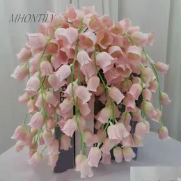 Decorative Flowers Wreaths 10Pcs/Lot Simation 9 Heads Small Lily Of The Valley Fake Silk For Home Wedding Decoration Window Layout Ot0Jd