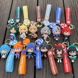 Super cute cartoon Impact manual game character keychain, couple backpack pendant, car keychain