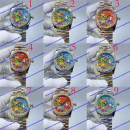 9 CLR 완벽한 품질의 여성 시계 M128239-0056 128239 36mm 사진 퍼즐 다이얼 전체 다이아몬드 베젤 사파이어 로즈 골드 자동 기계식 128235 남성 시계 시계