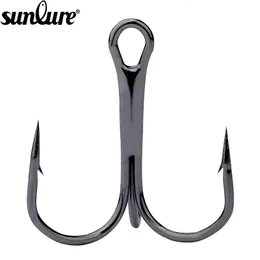 Ami da pesca 500pc FishHook SUNLURE Treble Gancio in acciaio ad alto tenore di carbonio Attrezzatura per spigola d'acqua salata piegata rotonda 3 0 10 230909