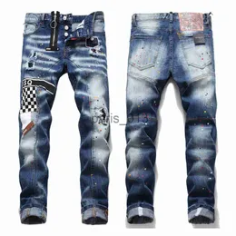 Men's Jeans DSQ2 MEN Cool Guy Jeans blue Classic Man Hip Hop Rock Moto Mens Casual Design Ripped Skinny Denim Biker DSQ Jeans 1052 big size 40 x0911