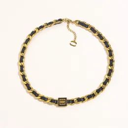 Kvinnors modedesigner Weave Necklace Choker Chain Gold Plated Rostfritt Steel Flower Letter Pendants Statement Smycken