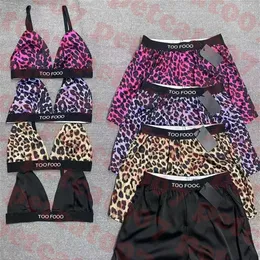 Leopard Bra Shorts Womens Letter Swimsuit Drukuj bikini v szyja czołg top damskie pływanie