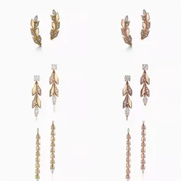 T Design aretes escaladores Charm convertible vid gota Pendientes de amor Plata de ley 925 Joyas chapadas en oro de 18 k Marca de lujo311H