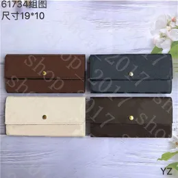 Yq botões carteira designer longo carteira senhora multi estilo moeda bolsa titular do cartão feminino clássico zíper bolso clutch261c