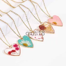 Pendanthalsband Pendant Neckces Fashion Design Heart Necklace For Women Accessories Nice Green Pink Women Jewelry Gift X0909
