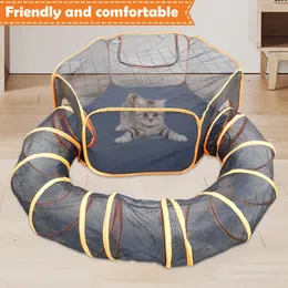 Autres fournitures pour animaux de compagnie Tunnel de chat Chats d'intérieur Terrain de jeu pliable Tube universel durable Tente de jeu extérieure et pour chiens de lapin 230909