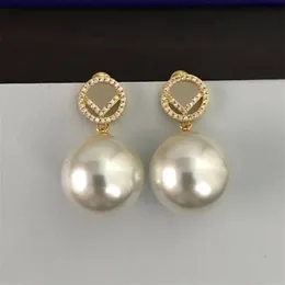 Fashion Brand Womens Earring Studs With Pearls F Designers Women Ear Rings Party Suit Luxury Wedding Jewelry Premium Jewelrys306i