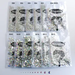 Nail Art Decorations SS3 SS40 Mix Flat Back Crystal AB Glue On Non fix For Nails Diy Stones Accessori Decoration 230909