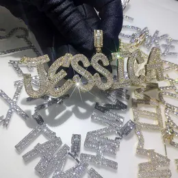 TopBling-collares con colgante de diamantes de imitación de Hip Hop, A-Z con nombre personalizado, letras de burbuja, regalo para hombres y mujeres 274i