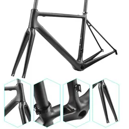 Full C Bike Frame Disc Hamulce Cycling Carbon Framesset BB68 BB30 Niestandardowy zestaw ramy rowerowej 1K lub UD wykonany w Chinach250L