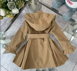 23 Autumn/Winter New High-End Children's Clothing Pleated Trench Coat for Girls Kids Clothes Christmas Gift